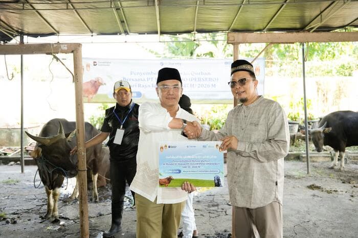 Kegiatan penyembelihan hewan kurban PT SUCOFINDO (Foto: VRITIMES.com)