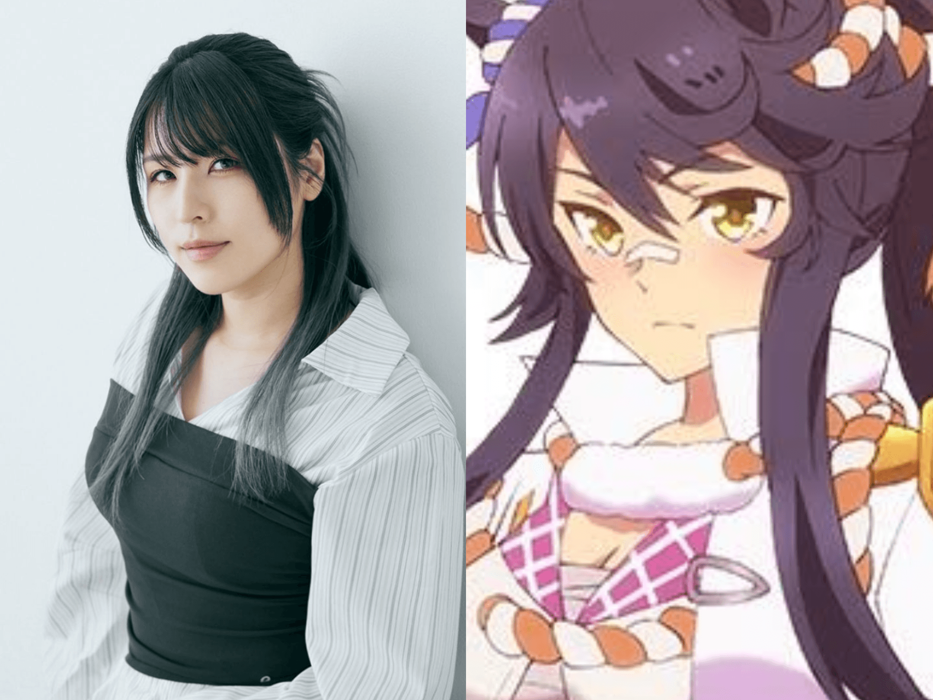 Kanan aalah Narita Brian yang diisi suara oleh Rika Kinugawa (sebelah kiri)