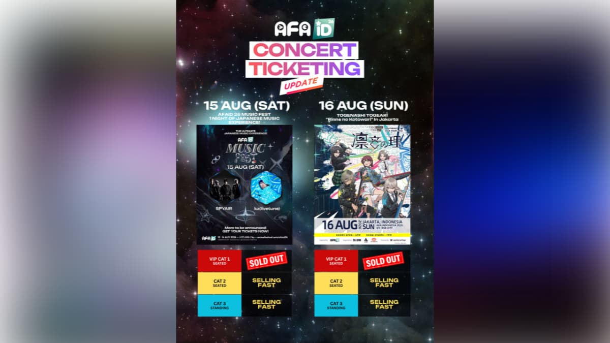 Sejumlah kategori konser AFAID 2026 kini sedang laku keras dengan kehadiran lini tamu artis yang ramaikan weekend ketiga Agustus ini. (FOTO: SOZO)