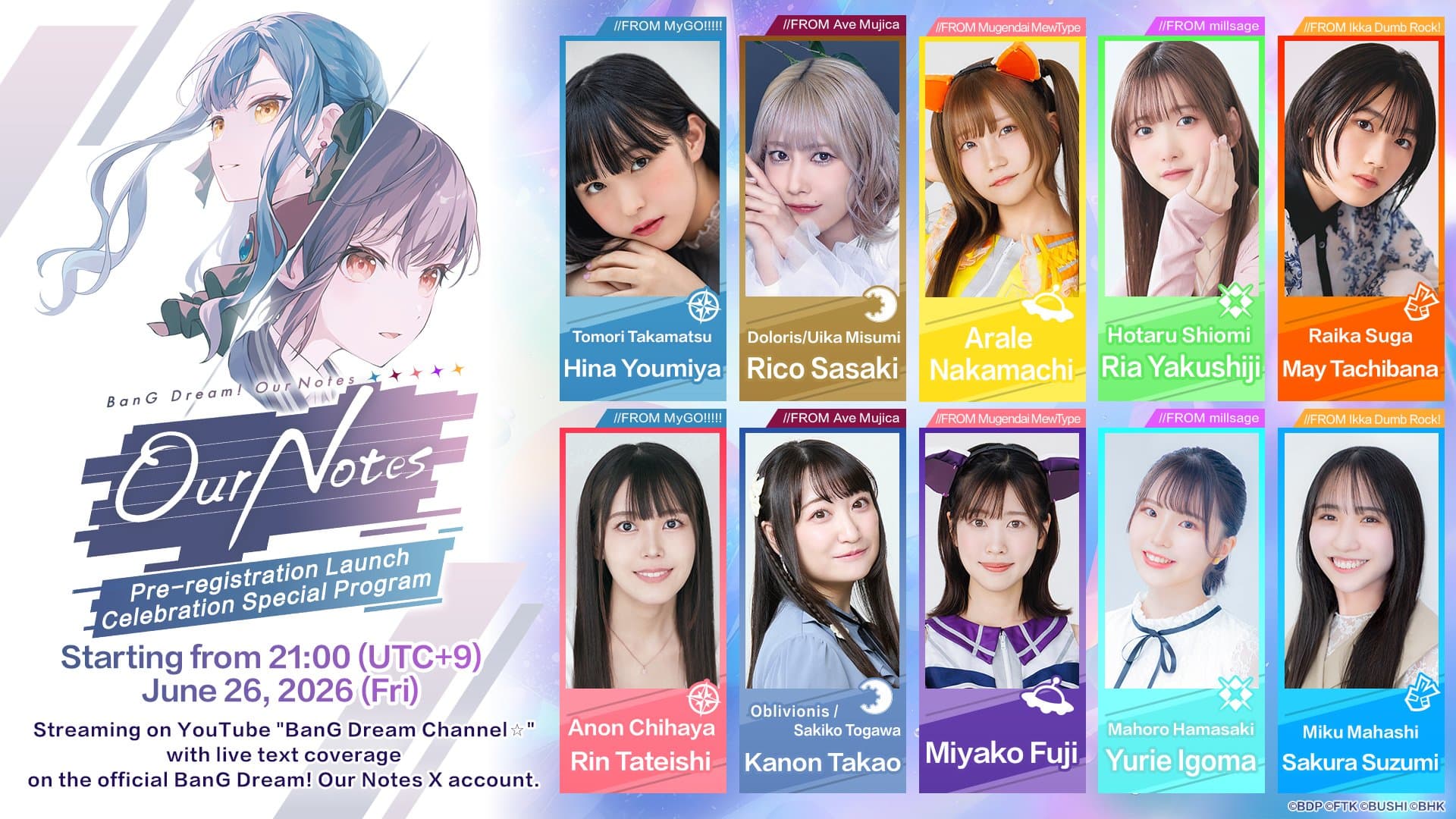 BanG Dream! Our Notes Pre-regis stream